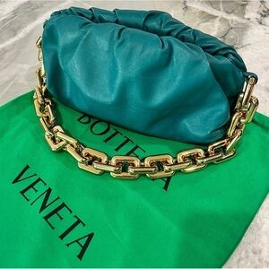Bottega Veneta (RARE)Teal Shoulder Bag with Gold Chain